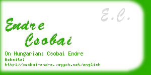 endre csobai business card